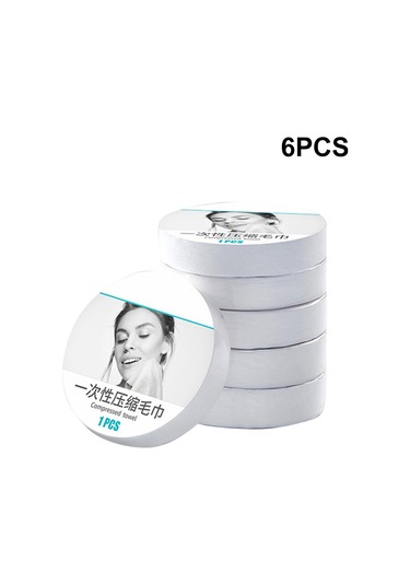 Xiyyadms Sıkıştırılmış Pamuk Havlu Seti - Seyahat Ve Kamp İçin Pratik, Taşınabilir, 6 Adet Beyaz