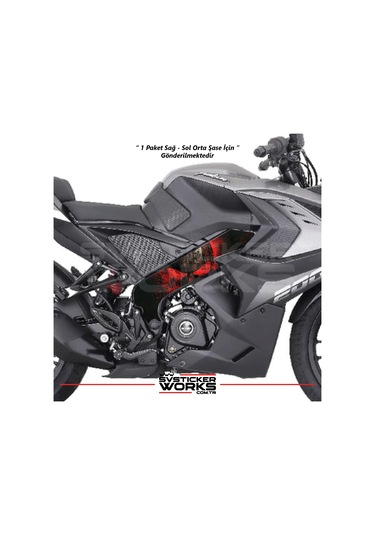 Bajaj Pulsar Rs200 Orta Şase Kaplama Punisher Desen Sticker Diğer