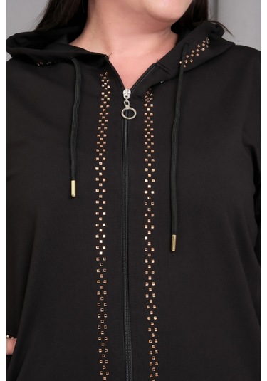 Şerit Taş Baskılı Takım Siyah