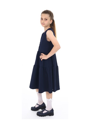Toontoy Kız Çocuk Okul Elbise Lacivert
