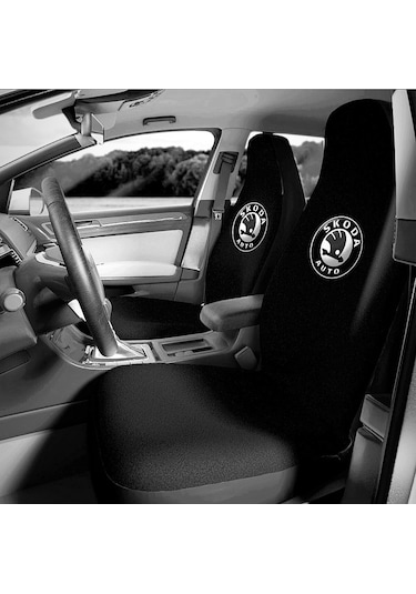 Skoda Koltuk Kılıfı Logolu Penye 4 Parça Set