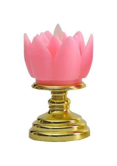 Led Elektronik Mum Lotus Lambası Dekoratif Işıklar Kırmızı Pembe Siyah