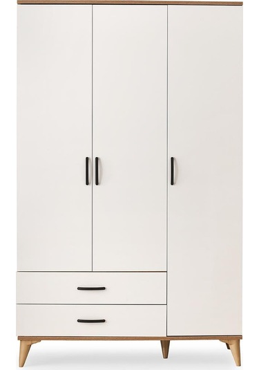 Kumsal 3 Kapılı 2 Çekmeceli Gardrop Elbise Dolabı 120x48x195cm 001