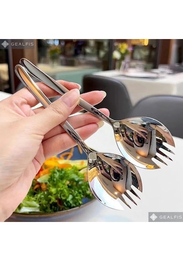 Youmex 304 Çelik Salata Çatalı, Uzun Kollü, Gümüş Rengi, 2 Adet, Zerk Poliarlanmış, Tatlı Ve Tarta İçin Diğer
