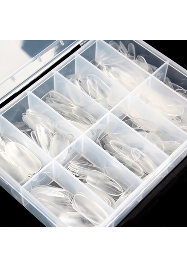 Reedark 360 Adet Abs Tam Kapak Tırnak, 12 Boyut, Yarı Pürüzsüz Şeffaf, Zımbalama Gereksiz, Esnek Kırılmaz, Ev/salon Kullanıma Uygun Saçma Tırnaklar