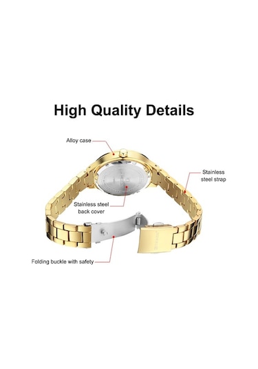 Yingfu Curren 9015 Kadın Kol Saati - Modern Tasarım, Suya Dayanıklı, Altın Kilitli, Şık Moda El Saati Altın