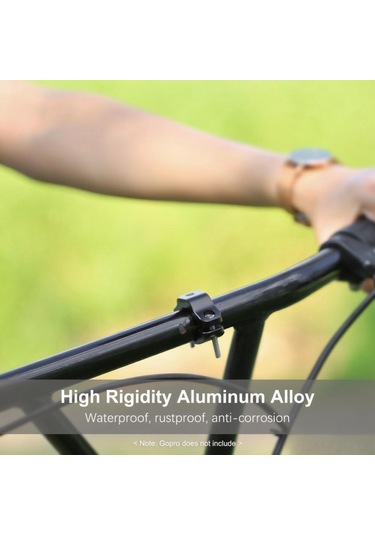 Fosenze Puluz Alüminyum Allyuminiyum Bisiklet Tutucu 360 Derece Döner, Gopro Hero 11/10/9/8, Dragon Touch, Akaso, Sjcam Kamera İçin Uyumlu, Vidalı Montaj, Siyah