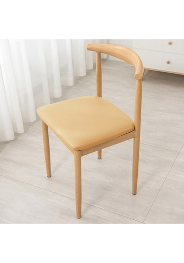 Sandalye Kılıfı Su Geçirmez Yüksek Elastikiyet Suni Deri Kaymaz Kolay Kurulum Koltuk Koruyucu Gri