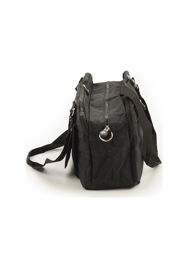 571 Krinkıl/klinkır Su Geçirmez Ithal Kumaş Çok Gözlü Anne Okul Postacı El Omuz Çantası Siyah 9-5c Siyah