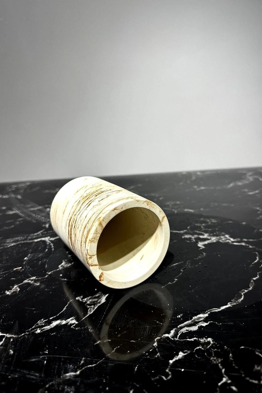 Mermer Desenli El Yapımı Beton Diş Fırçalık Banyo Tuvalet Diş Fırçalığı Bej