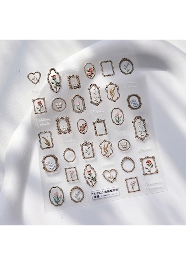 1 Adet 5d Japon Pembe Petal Kabartmalı Nail Art Etiketler Zarif Retro Çiçek Kendinden Yapışkanlı Transfer Tırnak Süslemeleri Çıkartmaları Dıy Koyu Lacıvert