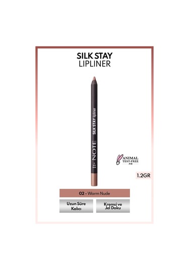 Note Cosmetique Silk Stay Lipliner Suya Dayanıklı İpeksi Dudak Kalemi 02 Warm Nude