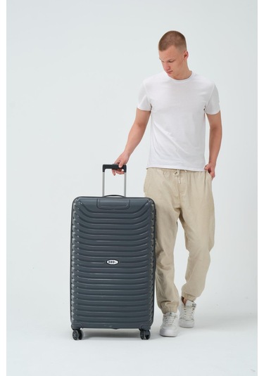 Keo-plus Gri Büyük Boy Silikon Kırılmaz Pp Valiz Gri