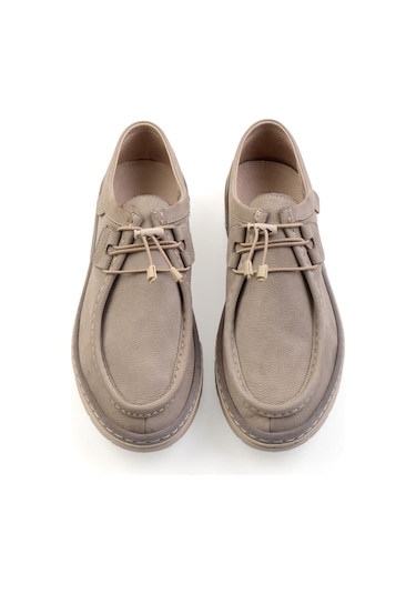 Gri Hakiki Deri Erkek Casual Ayakkabı E01070020601 Gri