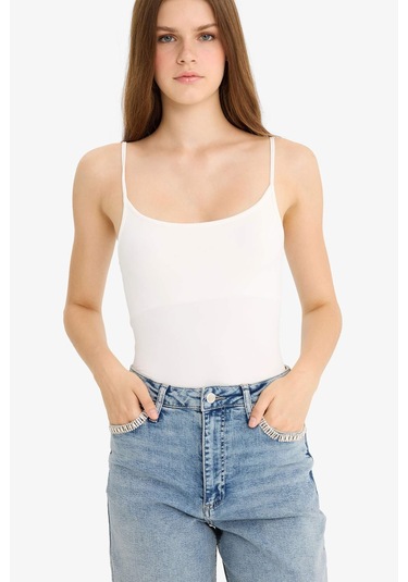 Defacto İnce Askılı Basic Düz Çıtçıtlı Body F9522ax25auwt32 Beyaz-wt32