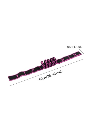 Suntek Esneme Direnç Bandı, Egzersiz Pilates Için Yoga Kayışı Gül Kırmızısı