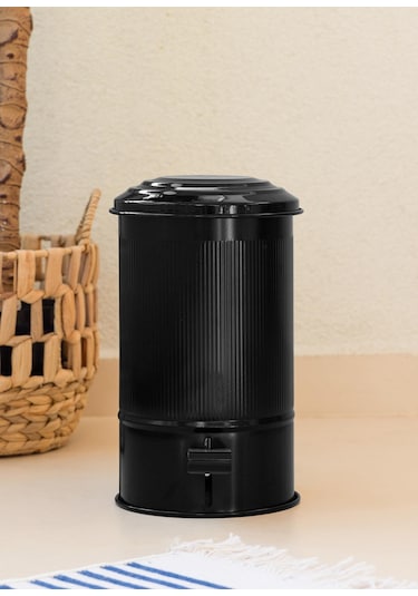 The Mia Stripe Mutfak Ve Banyo Çöp Kovası Siyah 5 Lt Siyah