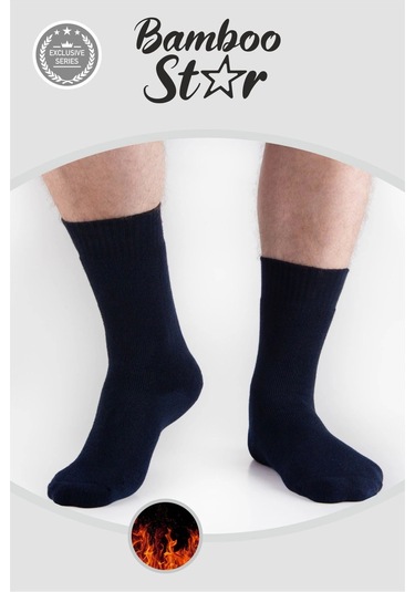 Termal Erkek Çorap Havlu Pamuklu Kışlık Kalın Premium Uzun Çorap 12li Paket 6siyah, 3lacivert ,3füme Çok Renkli