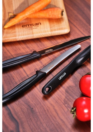 Emsan Nıx 3'lü Soyacaklı Bıçak Seti Siyah