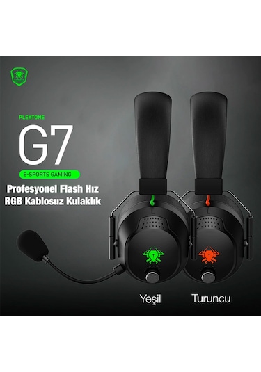 Plextone G7 Kablosuz Bluetooth RGB Oyuncu Kulaklığı