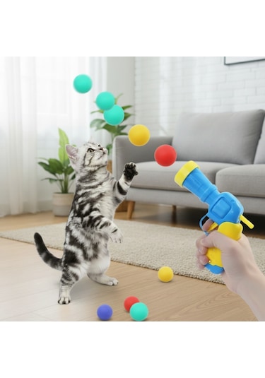 Runaway Peluş Top Atan İnteraktif Kedi Oyuncağı