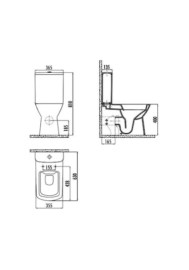Creavit Nova Rim-Off Kanalsız Duvara Dayalı Klozet Seti 4 Parça