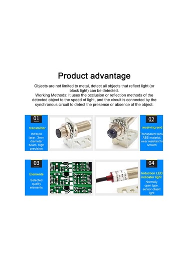 E3f-20c1 3mm Lazer Işını Fotoelektrik Anahtarı Oluklu Kızılötesi Sensörler Led'li Npn Anahtarları