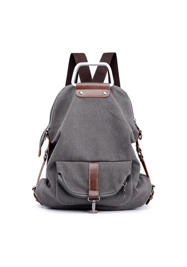 Jeemson Kadınlar İçin Kumaş Backpack, Çok Fonksiyonlu Sırt Çantası, Retro Stili, Gri Renk, Tek Omuz/el Çantası, Dayanıklı Ve Konforlu Çok Renkli