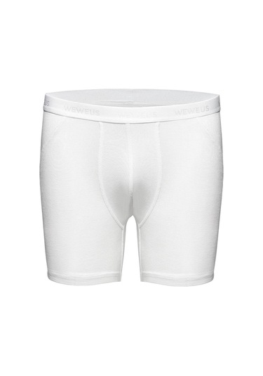Weweus Beyaz 3'lü Micro Modal Premium Erkek Uzun Boxer 14193 Beyaz