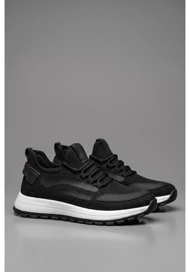 In Step Stratomesh Siyah Kalın Tabanlı Erkek Spor Ayakkabı Rahat Günlük Sneaker