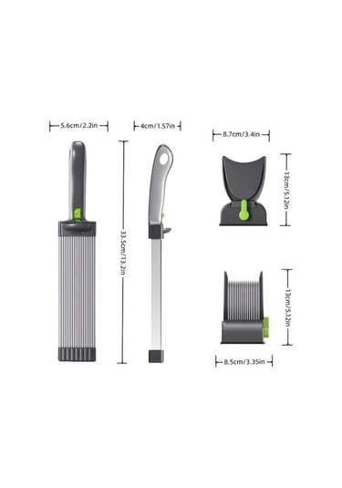 Trendooze Manuel Ayarlı Gaojunshop01 Gri Paslanmaz Çelik Doğrayıcı Mutfak Aleti Pratik Et Sebze Emme Başlıklı Gri