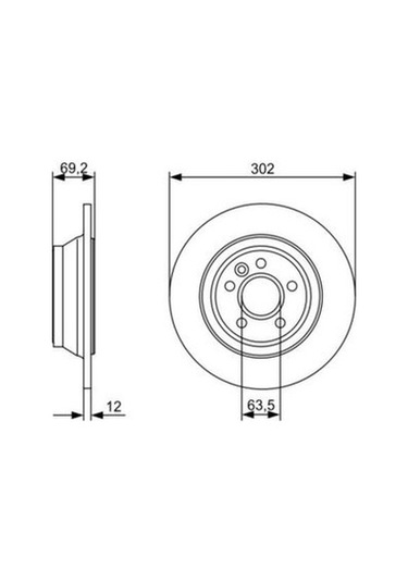 Volvo S80 3.2 2006-2010 Bosch Arka Disk 302mm 2 Adet