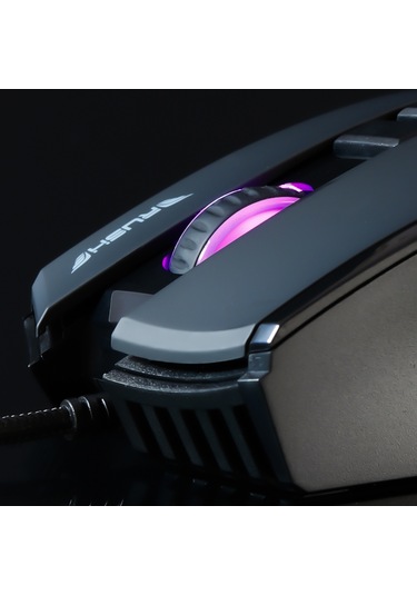 Rush Bold RM878 Ağırlık Ayarlı 10.000 DPI Manyetik Makro Tuşlar RGB Gaming Oyuncu Mouse
