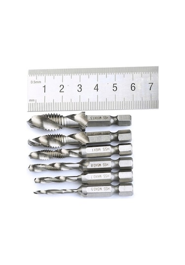 Kangvka 6 Parça Opp Paketli Gümüş Kısa İvme Matkap Ucu Seti - 0.6 Mm Uç Çapı, Altıgen Sap, Delme İşlemleri