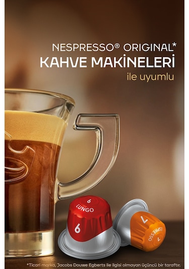 Jacobs Lungo 6 Classic Nespresso Uyumlu Alüminyum Kapsül Kahve 3 Paket x 10 Adet