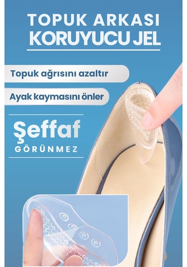 Dopar Ayakkabı Kaydırmaz Silikon Jel Nasır Önleyici Şeffaf Tabanlık