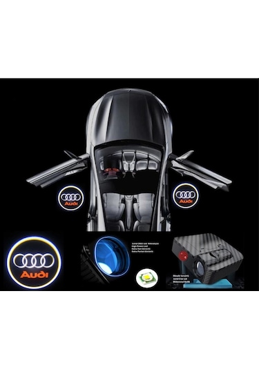 Audi Kapı Altı Logo Lamba Pilli Sensörlü Kolay Montaj