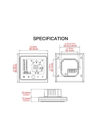 Vkemall Wi-fi Akıllı Termostat Sıcaklık Kontrol Cihazı App Kontrolü 5A Alexa İle Uyumlu / Ev Suyu / Gaz Kazanı