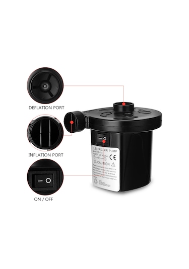 Reedark Ev Ve Kamp Kullanıma Uygun Taşınabilir Siyah Hava Pompa, Li-poly Batarya İle Hızlı Enflasyon, Abs Malzeme, 0.43psi Basınç