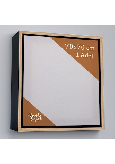 Gold Çerçeveli Tuval 70 x 70 CM Kare Profesyonel %100 Pamuk Boş Tablo