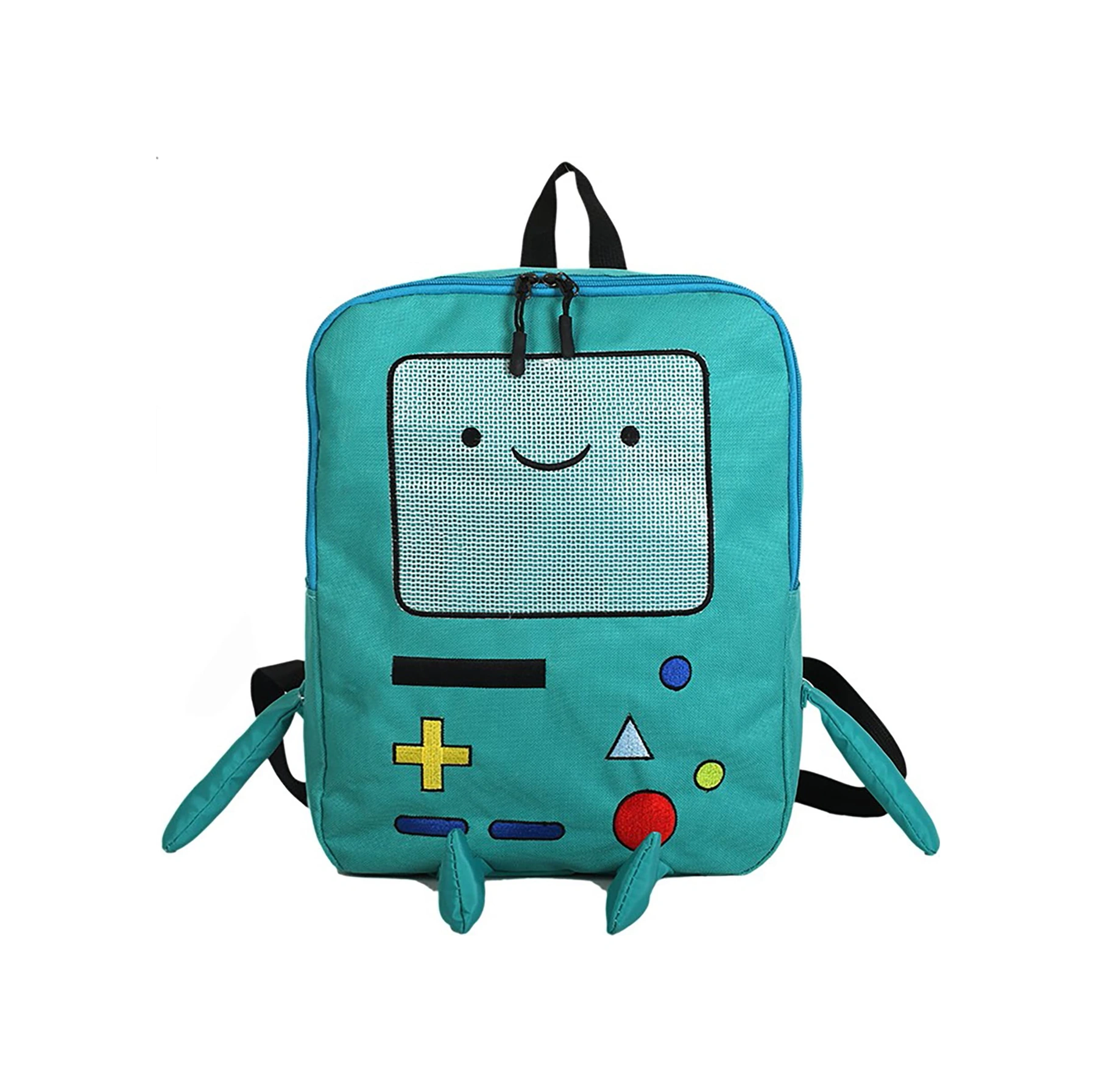 Yuntech01 Klasik Oyun Konsolu Desenli Kumaş Çift Omuz Çanta - Mavi, Tek/çift Omuz Dönüşümlü, Okul/seyahat İçin 29x11.5x39cm Çok Renkli