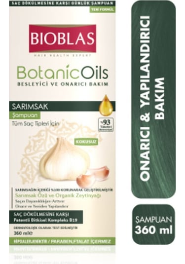 Bioblas Botanic Oils Sarımsaklı Şampuan 360 ml Saç Dökülmesine Karşı, Güçlendirici