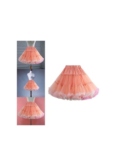 Fastbuy Homyl Kadın Katmanlı Tül Kombinezon, Şifon Kabarık Etek, Çok Renkli Kombin Çok Renkli