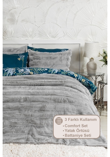 Elart Marsel Comfort Uyku Seti 220x240 Cm Gri Gri