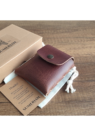 Sumerian Leather Craft Deri Sigara Kılıfı Tarçın 2