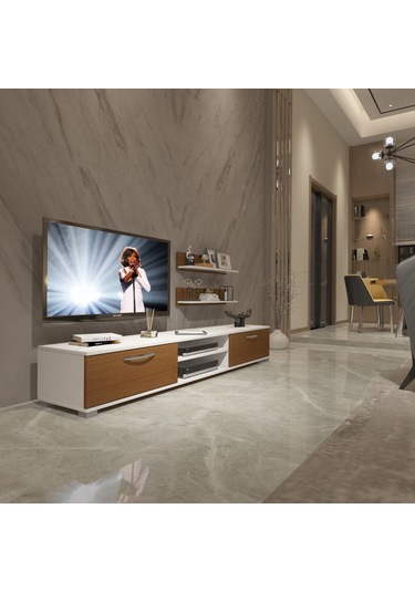 Decoraktiv Eko 4 Mdf Dvd Tv Ünitesi Tv Sehpası Beyaz - Ceviz