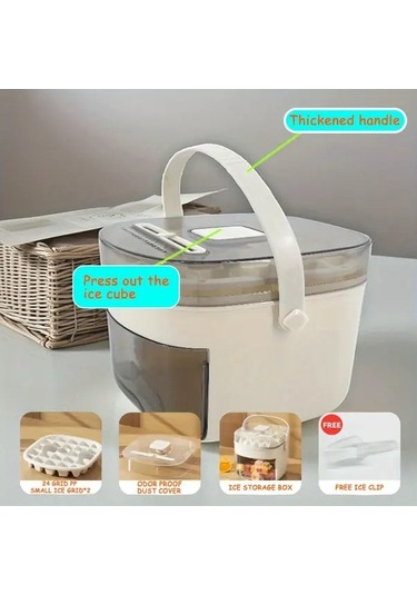 Fastbuy Challenger Taşınabilir Buz Makinesi Krem Beyaz, Büyük Kapasiteli, Çift Katmanlı, Elektriksiz Çalışır Krem - Beyaz