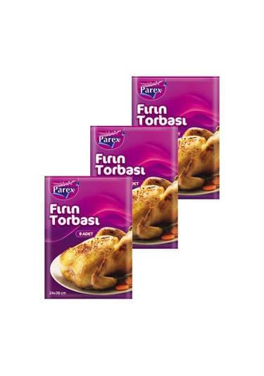 Fırın Torbası 8 Adet 24 X 38 Cm Üçlü Set