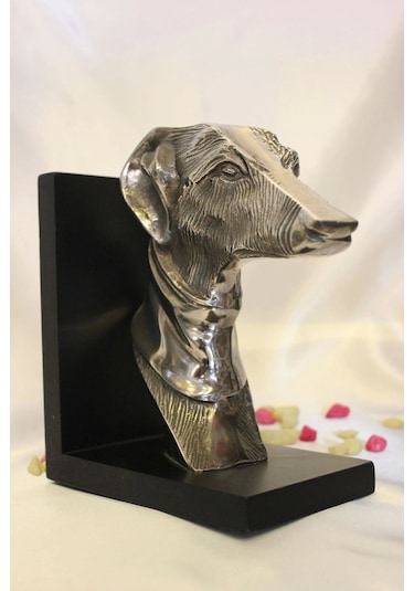 Kitap Tutucu Köpek Figürlü Metal Kitap Tutacağı Tazı Çifti
