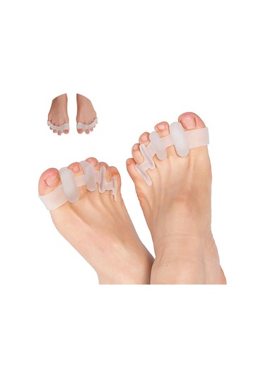 Moveevo Halluks Valgus Düzeltici Silikon Ayak Parmak Ayırıcıları Bir Çift Mavi